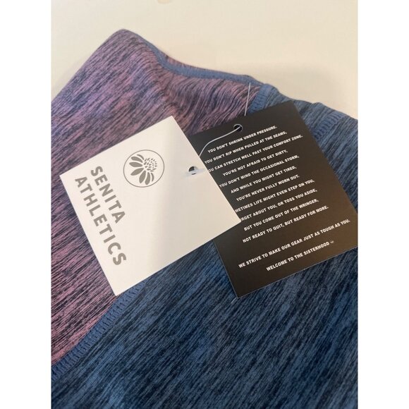 Womens Heathered Pink & Gray Colorblock High-Waisted Athletic Leggings - Picture 7 of 8